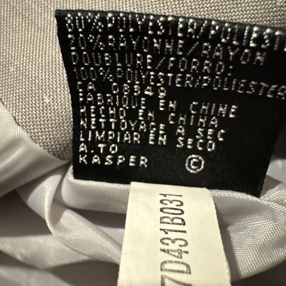 KASPER Womens Career Blazer Jacket Tan Lined Professional Size 8 - Picture 5 of 5